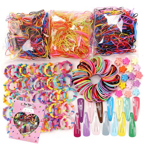 Hair Accessories for Girls, Girls Accessories, Ties Women Elastic Bands Ponytail Holders Rubber Barettes Ropes Girs (780PCS), red, blue, green, pink, black, purple, yellow, orange