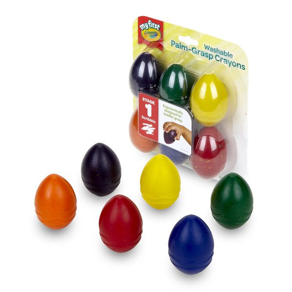 Crayola; My First Crayola; Palm-Grip Crayons; Art Tools; 6 Count; Designed for Toddlers