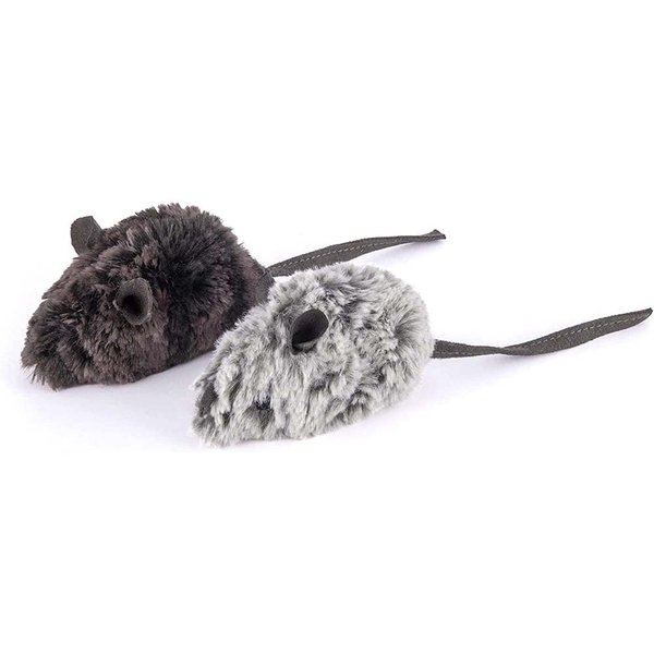 P.L.A.Y. Cute Plush Cat Toys - Feline Frenzy Animal Critter Themed Catnip Filled Toy, Great for Adult Cats and Kittens - Machine Washable, Recycled Materials, Crinkles (Catch a Meowse, Set of 2)