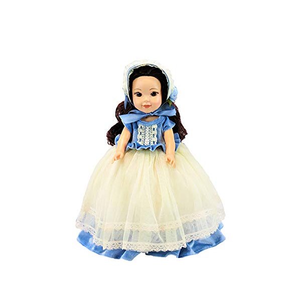 American Fashion World Blue Colonial Dress Set for 14-Inch Dolls |Hat Included | Premium Quality & Trendy Design | Dolls Clothes | Outfit Fashions for Dolls for Popular Brands