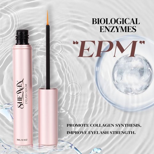 Rapid Eyelash Growth Serum with EPM Biotin, Vitamins, Peptides & Amino Acids for Thicker, Longer Eyelashes Eyebrows - 3ML