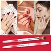 4PCS Acrylic Nail Brush Set, Size 6/8/12/16. Kolinsky Hair,Oval Crimped Pressed Shaped Acrylic Nail Brushes,Red Metal Handle Acrylic Powder Brush Set Professional Manicure For DIY Home Salon
