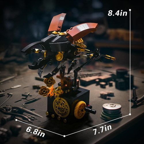 UNCLE BRICK Insect Collection Animal Building Set,Bug Easter Party Favors,Insects with Linkable Components,Toys Crossing,Home Or Office Décor Sets for Boys 8-14,Compatible with Lego Insects(Beetle)