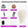 Neverland Beauty & Health 23 Inch Wig Head,Wig Stand with Head,Canvas Mannequin Head for Wigs,Manikin Head Block Set for Wigs Making Display with Wig caps,T Pins Set ,Hair Clip