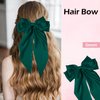 Gute 6 PCS Hair Bows for Women,Satin Big Hair Bow Clips,French Long Tail Hair Bows for Girls Hair Accessories for Birthday,Dress Up,Christmas(Black,White,Pink,Green,Navy,Wine Red)