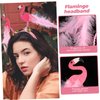 Yardenfun Flamingo Headband Pink Hair Accessories Pink Party Supplies Hawaiian Hair Accessories Tropical Headbands Flamingo Head Band Pink Flamingo Headband Summer Party Supply Party Props