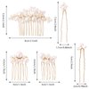 5PCS Pearl Bride Wedding Hair Comb Pearl Hair Pins Set Gold Bridal Side Comb U Shape Bridal Hair Clip Wedding Pearl Hair Combs Set Headpiece Vintage Bride Hair Accessories Wedding for Bridal(Gold)
