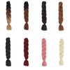 Jumbo Braiding Hair Extension Dark Brown Prestretched Braiding Hair 24 Inch Synthetic Hair Extensions for Box Braiding Twist Braids Hair for Halloween Cosplay 3pcs/Lot