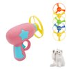 Andiker Cat Fetch Toy, Interactive Cat Flying Disc Launcher Toy with 5 Colorful Flying Propellers for Cat Enrichment, Flying Saucer Toy for Cat for Training and Chasing (Pink)