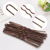 TsMADDTs Hair Nets for Buns Invisible Hair Nets and U Shaped Pins Set, 30PCS Hair Net, 30PCS 2.4 INCH Hair Pins, 5PCS Hair Bands, Brown