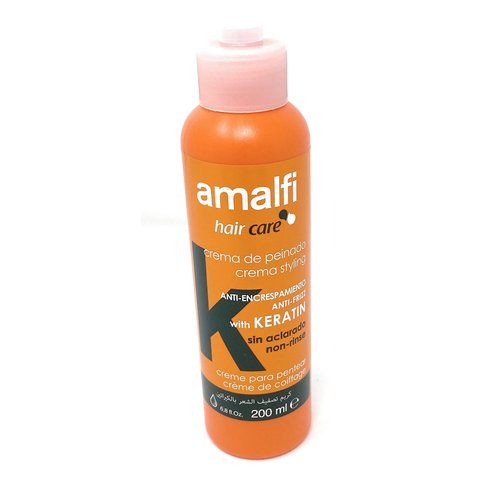 Amalfi Haircare Anti-Frizz Styling Cream with Keratin - 200 ml, Smoothing and Taming, Nourishing Hair Cream