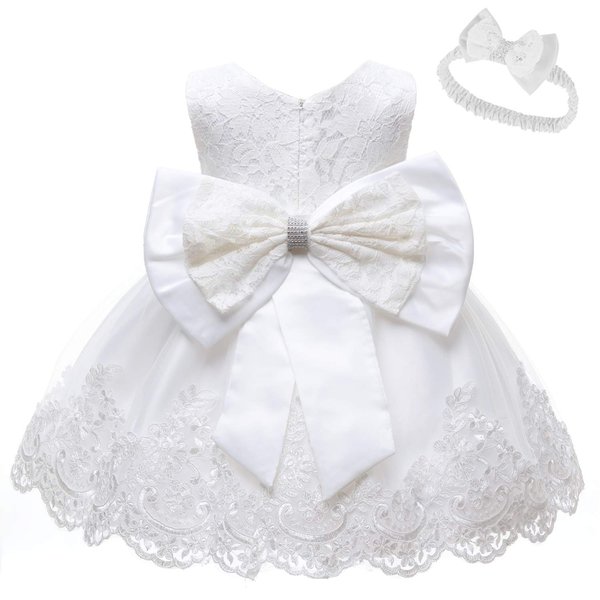 LZH Baby Girls Easter Dresses Toddler Girls Easter Dress for Baby, Baby White Dress Baby Girls Flower Dress