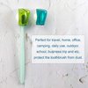 AUEAR, Toothbrush Head Covers with Suction Cup Anti Dust Toothbrush Cover Great Protective Case for Home Travel Outdoor & Camping (3 Pack)