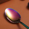 Rainbow Dinner Spoon of 4, Berglander 7.5" Stainless Steel Titanium Plating Shiny Mutil-Color Soup Spoons Silverware, Colorful Soup Spoon Table Spoon Set Sturdy Easy To Clean, Dishwasher Safe