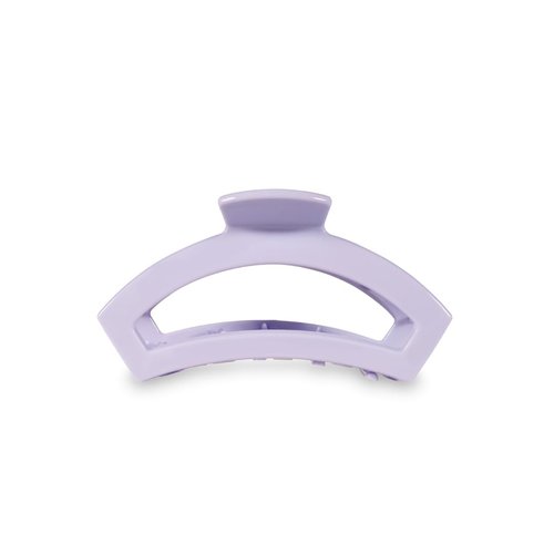 TELETIES - Medium Open Claw Clip - Strong Grip, Bendable Teeth, Comfortable Cutout Design - Ideal for Long, Thick, Curly, or Wavy Hair - For All Hair Textures - Spring Collection - Lilac