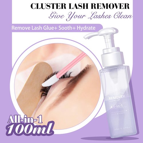 Lash Remover for Cluster Lashes Lash Cluster Remover 100ML Cluster Lash Remover Cluster Lash Glue Remover DIY at Home Lash Adhesive Remover Lash Bond Remover(Remover-100ml)