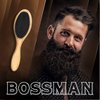 Bossman Boar and Nylon Bristle Hair and Beard Brush - Detangles & Straightens - Wooden Oval Wet Brush for Men