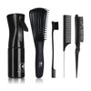 BRUSHZOO Hair Brush Set, Hair Brushes for Women Men kid, Detangler Brush for Wet Dry Curly Hair Detangling, Hair Combs for Parting Styling, Hairbrush for Thick Fine Thin Hair Care