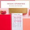 Set of 60 Spending Tracker A6 Budget Sheets I Expense Tracker for Budget Planner Binder - Use with Budget Tracker, A6 Cash Envelopes, A6 Planner - Size 3.2 x 6.6 Inches - A6 Budget Binder Inserts