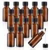 Mirrline 15 Pcs 30ml/1oz Nail Polish Bottles Empty Amber Glass Nail Art Bottles Refillable Nail Oil Containers with Brush Cap for DIY Nail Art Cosmetic Samples