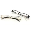 Men Rectangular Half Rimless Metal Reader Reading Glasses Sophisticate look (1 Silver 1 Black, 1.25)