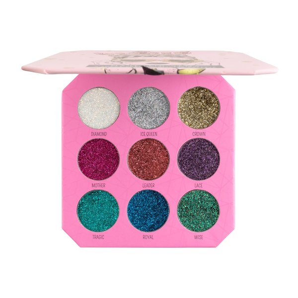 Profusion Cosmetics Majestic Gems 9 Shade Pressed Glitter Palette for Stunning Looks, Sparkle and Shine with Premium Makeup Kit, Get Lit and Glittery is Must Have Essential for Your Glam Squad