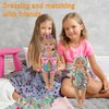 9 Set 18 Inch Doll Clothes and Accessories Including 5 Set Bathing Suit Swimsuit and 4 Set Mermaid Shinning Dress Outfits Bikini Hat with Handbag Doll Accessories for Girls Gift