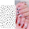 7 Sheets Stars Nail Art Stickers Decals, Nail Supplies 3D Self-Adhesive Nail Decals Metallic Stars Shiny Glitter Gold Silver White Nail Designs Stickers for Acrylic Nails Art Decoration Accessories
