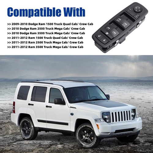 Driver Side Power Master Control Window Switch Replacement for 2009-2012 Dodge Ram 1500 2500 3500, OE Replace 4602863AD 4602863AB 4602863AC 901-473
