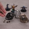 ManChDa Mini D&D Dice Set DND Pocket Shell 7PCS Micro Polyhedral Dice Set Metal Dice Dungeons and Dragons Gifts Accessories Silver