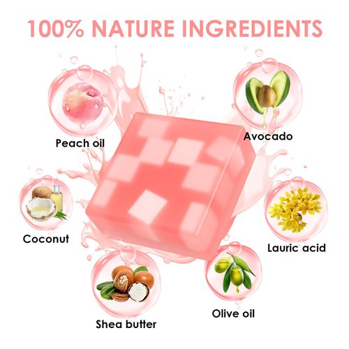 2 Pack Yoni Soap Bar for Women Feminine Wash, 100% Natural Yoni Bar Soap, Remove Odor - Moisturizing- pH Balanced & V Cleansing Bar Soap for Women, Handmade Peach Yoni Wash with Foaming Net 3.53 oz