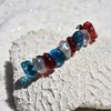 Red, White and Blue Stone 60 MM French Barrette Hair Clip