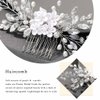 Unsutuo Flower Bride Wedding Hair Comb Silver Crystal Bridal Hair Accessories Pearl Hair Piece for Women and Girls
