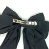 Hair Bows for Women,Satin Bow Barrette Hairclip Long Tail Ponytail Holder Wedding Party Hair Accessories (Black+Beige)
