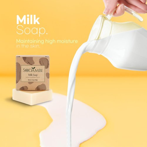 sodambi Cow Milk Soap – 3.5Oz Soap Bar – All Natural Body Soap - Luxurious Handmade Soap for Face and Body – Pure Formula with No Parabens, Sulphates – Intense Moisturizing Effect