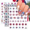 3 Sheets 4th of July Nail Stickers Patriotic Nail Decals Embossed 5D Firework Pattern Nail Art Stickers Memorial Day Red Blue Nail Design Supplies Independence Day Nail Decoration for Women Girls