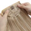 Ve Sunny Human Hair Ponytail Blonde Clip in Ponytail Hair Extensions Light Blonde Mix Golden Blonde Hair Extension Ponytail Highlights Blonde Pony Tail Hair Extensions 16inch 80g