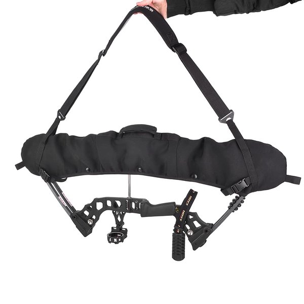 ZSHJGJR Archery Compound Bow Sling String Protector Compound Bow Cams Sling Case Carrying Shoulder Strap Holder Compound Bow Accessories for Outdoor Hunting (black)