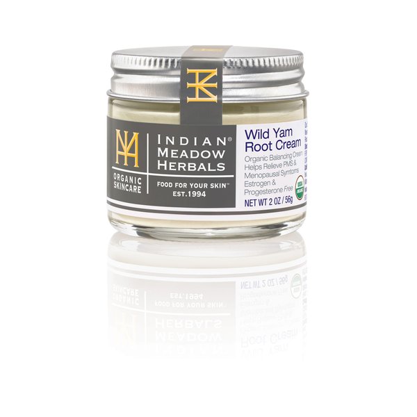 Indian Meadow Herbals Wild Yam Root Cream (2oz) - Organic Balancing Cream for PMS & Menopause Relief - Estrogen & Progesterone-Free. USDA CERTIFIED ORGANIC.