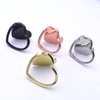 2 Packs Glossy Finish Love Heart Shaped Cell Phone Ring Holder Stand, 360 Degree Rotation Finger Ring Kickstand with Polished Metal Phone Grip (Silver)
