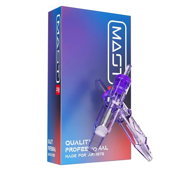 Mast Tattoo Pro Neeldes Cartridges, 20-Count of One Box, Disposable Tattoo Needles with Membrane Super Bugpin Round Liner Size 0803RL