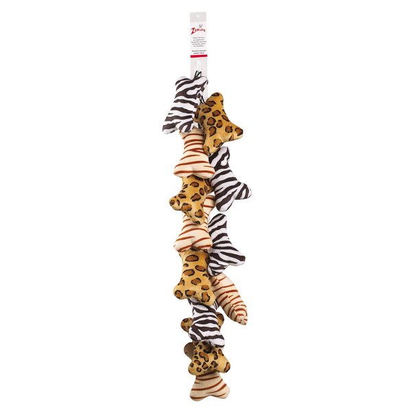 Zanies Mini Wild Style Bone Dog Toys, 12-Piece Clip Strips