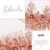 Jeairts Rhinestone Wedding Hair Comb Leaf Bridal Hair Pieces Flower Bride Headpiece Glitter Crystal Hair Accessories for Women and Girls (B-Rose Gold)