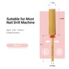 MelodySusie Super Long Tapered Nail Drill Bits, 3/32'' Carbide Tungsten Bits, Suitable for Manicure Pedicure Cuticle Gel Polishing, Professional Advanced Bits, Gold, Series Bit-X, Fine
