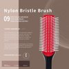 5 Pcs Detangling Brush Set - Cushion Nylon Bristles, Dual Edge, Teasing, and Styling Comb (Pink)