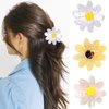 3 Pack Flower Hair Claw Clips for Women Big Cute Daisy Hair Clips 90s Flower Claw Clip Hair Barrettes