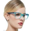 OCCI CHIARI Clear Reading Glasses Women 6.0 Stylish Readers 1.0 1.25 1.5 1.75 2.0 2.25 2.5 2.75 3.0 3.5 4.0 5.0 6.0 (Blue, 6.0)