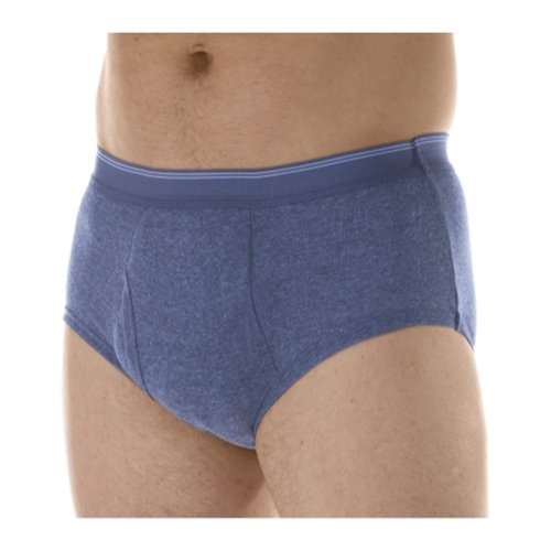 1-Pack Men's Maximum Absorbency Washable Reusable Bladder Control Briefs Grey 5XL (Waist 54-56)