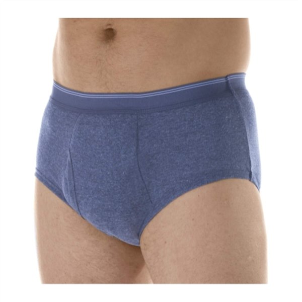 1-Pack Men's Maximum Absorbency Washable Reusable Bladder Control Briefs Grey 5XL (Waist 54-56)
