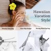 Vodolo Hawaiian Flower Hair Clips for Women,4Pcs 3.5 Inch Artificial Flower Clips,Plumeria Hibiscus Hairclip for Beach Party,Cute Summers Tropical Flower Bow Hair Accessories for Girls Holiday Gifts
